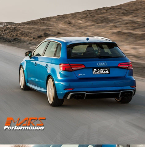 RS3 Style Rear Bumper Bar Bodykit with Diffuser & Exhaust Tips for AUDI A3 S3 8V Hatch 2017 - 2020 - Mars Performance