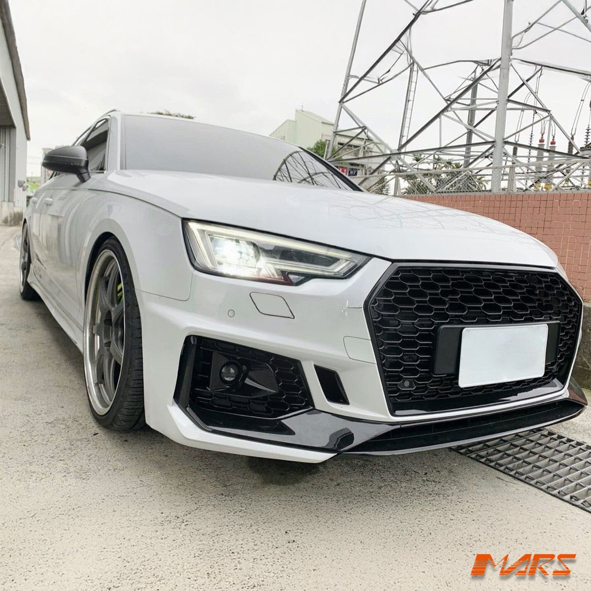RS4 Style Front Bumper Bar Bodykit & Gloss Black Grille Grill for AUDI A4 S4 B9 2016 - 2019 - Mars Performance