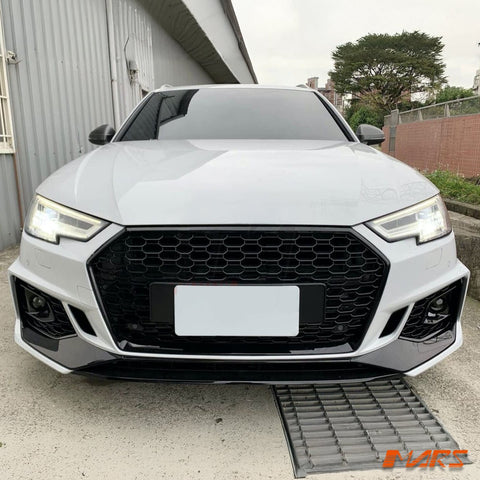 RS4 Style Front Bumper Bar Bodykit & Gloss Black Grille Grill for AUDI A4 S4 B9 2016 - 2019 - Mars Performance