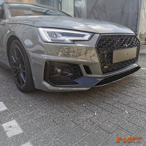 RS4 Style Front Bumper Bar Bodykit & Gloss Black Grille Grill for AUDI A4 S4 B9 2016 - 2019 - Mars Performance