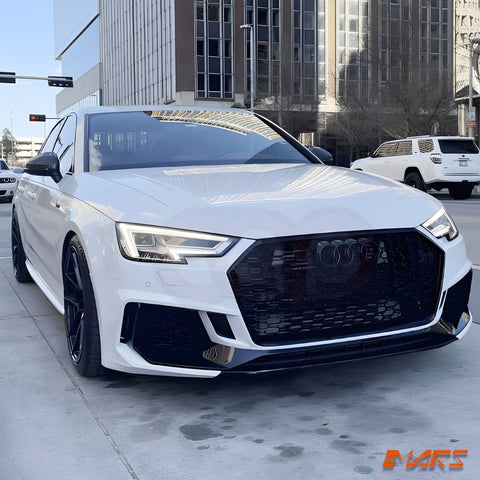 RS4 Style Front Bumper Bar Bodykit & Gloss Black Grille Grill for AUDI A4 S4 B9 2016 - 2019 - Mars Performance