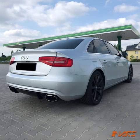 RS4 Style Rear Bumper bar Diffuser Bodykit with Exhaust Tips for AUDI A4 B8 2012 - 2015 Sedan - Mars Performance
