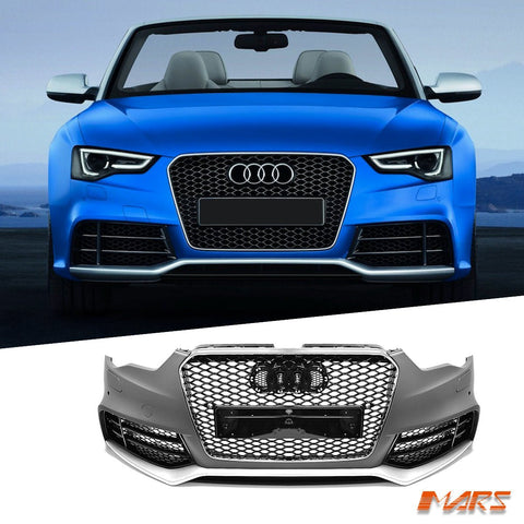 RS5 Style Front Bumper Bar Bodykit & Grill for AUDI A5 S5 8T 2013 - 2016 2 doors Coupe & 4 doors Sedan - Mars Performance