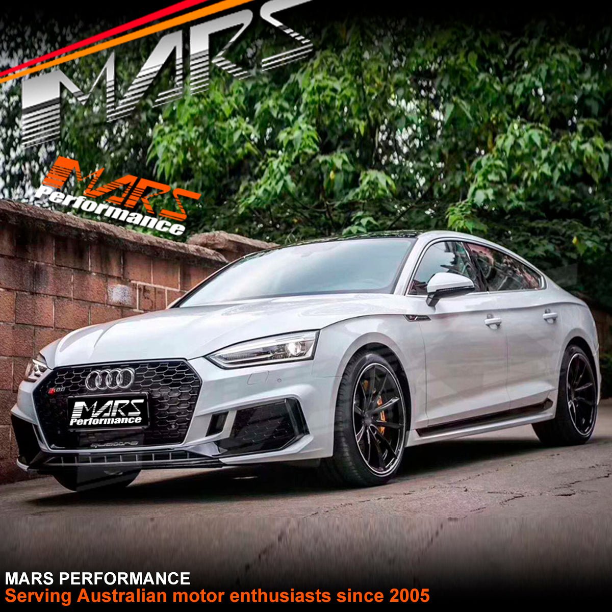 RS5 Style Lower Side Skirts BodyKit with Trim for AUDI A5 S5 F5 4 doors Sedan 2016 - 2020 - Mars Performance