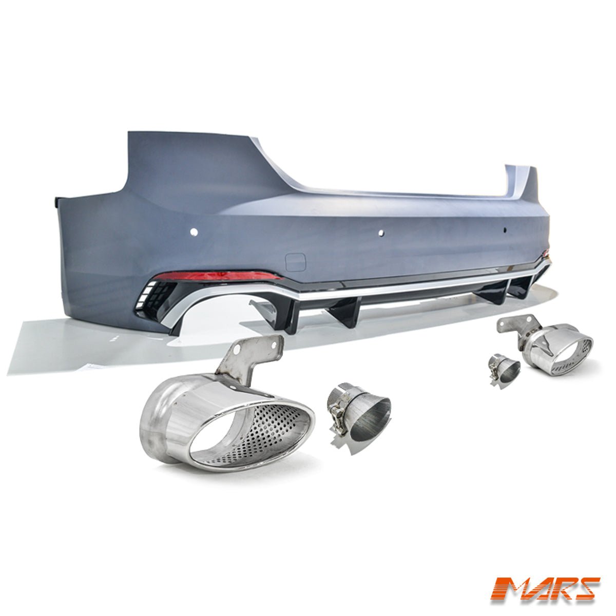 RS5 Style Rear Bumper Bar Bodykit with Diffuser & Exhaust Tips for AUDI A5 S5 F5 2016 - 2020 - Mars Performance