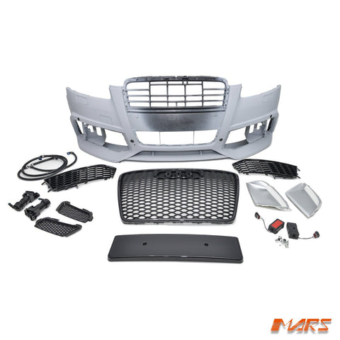 RS6 Style Front Bumper Bar Bodykit with Grille Grill for AUDI A6 S6 4F C6 2004 - 2011 - Mars Performance