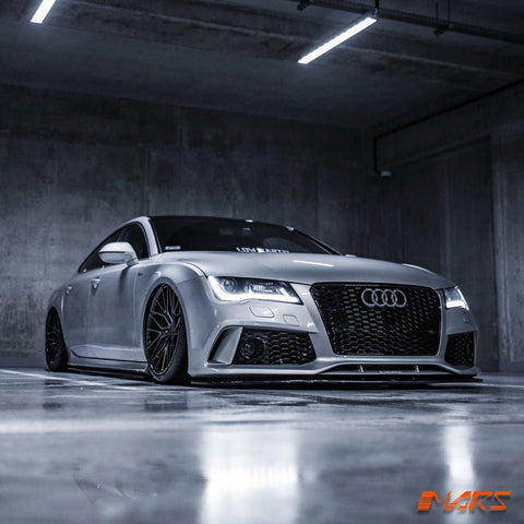 RS7 Style Front Bumper Bar Bodykit with Gloss Black Honeycomb Grille Grill for AUDI A7 S7 4G 2011 - 2014 - Mars Performance