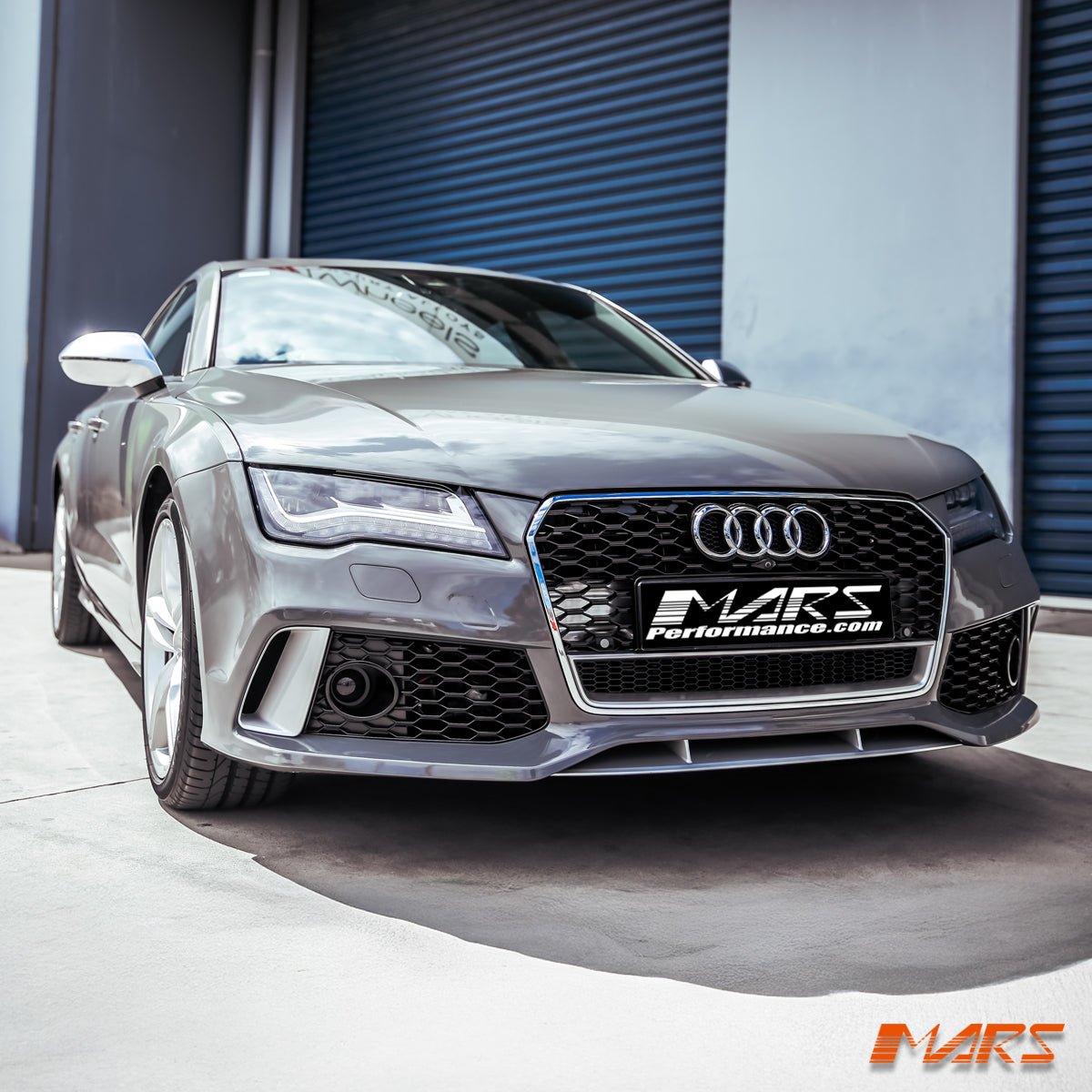 RS7 Style Front Bumper Bar Bodykit with Gloss Black Honeycomb Grille Grill for AUDI A7 S7 4G 2011 - 2014 - Mars Performance
