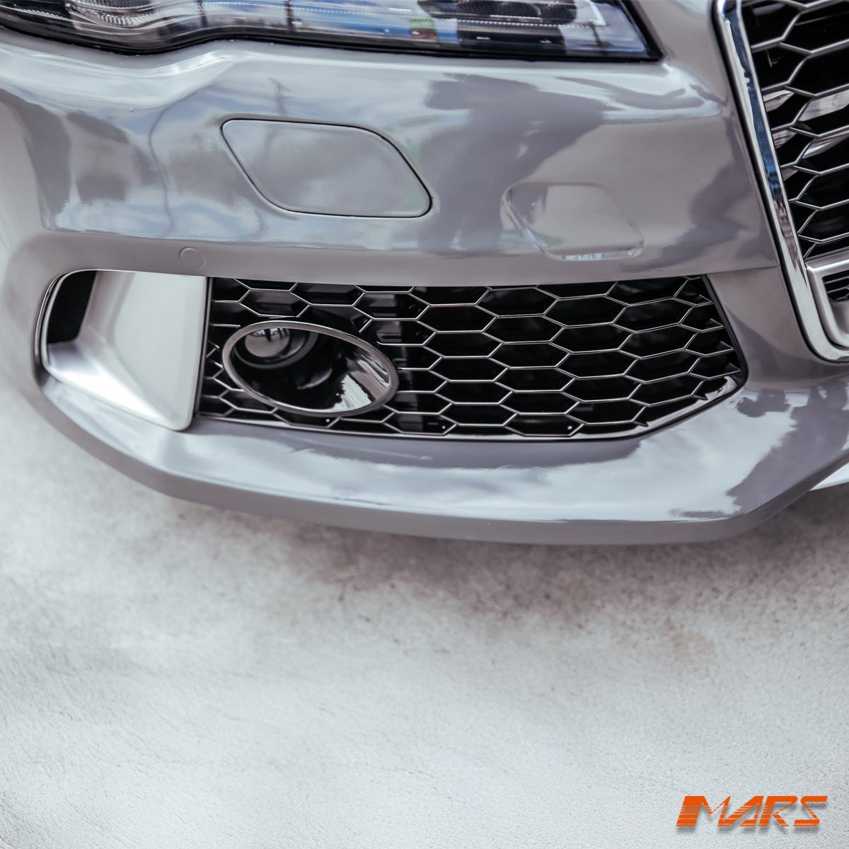 RS7 Style Front Bumper Bar Bodykit with Gloss Black Honeycomb Grille Grill for AUDI A7 S7 4G 2011 - 2014 - Mars Performance