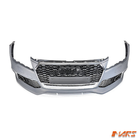 RS7 Style Front Bumper Bar Bodykit with Gloss Black Honeycomb Grille Grill for AUDI A7 S7 4G 2011 - 2014 - Mars Performance