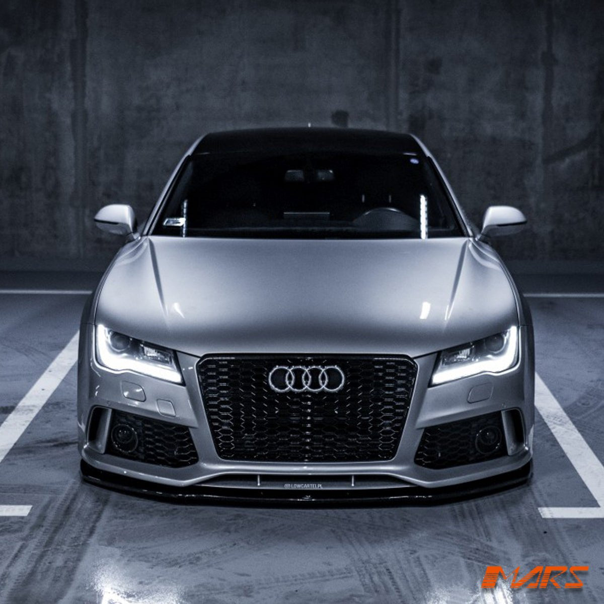 RS7 Style Front Bumper Bar Bodykit with Gloss Black Honeycomb Grille Grill for AUDI A7 S7 4G 2011 - 2014 - Mars Performance
