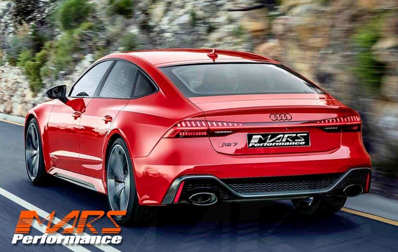 RS7 Style Rear Bumper Bar Bodykit & Diffuser with Exhaust Tips for AUDI A7 S7 4K 2019 - 2024 - Mars Performance