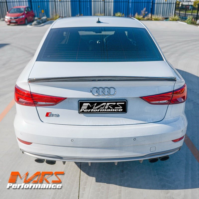 S3 Style Carbon Fibre Rear Trunk Lip Spoiler WIng Bodykit for AUDI A3 S3 RS3 8V 4 Doors Sedan 2013 - 2019 - Mars Performance