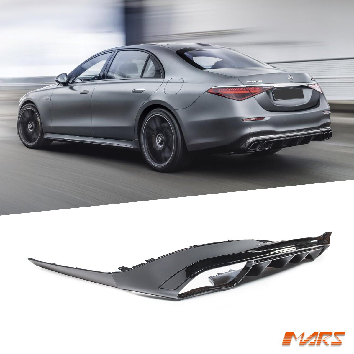 S63 AMG Style Rear Bumper Bar Diffuser Bodykit for Mercedes - Benz W223 S - Class 2021 - 2024 - Mars Performance