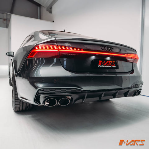 S7 Style Rear Bumper Bar Diffuser Bodykit with Exhaust Tips for AUDI A7 Sline & S7 4K 2019 - 2024 - Mars Performance