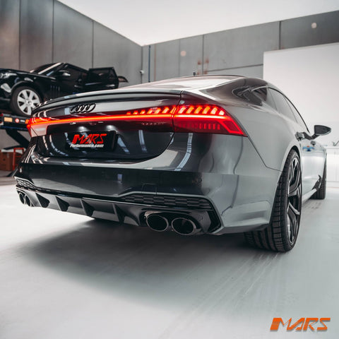 S7 Style Rear Bumper Bar Diffuser Bodykit with Exhaust Tips for AUDI A7 Sline & S7 4K 2019 - 2024 - Mars Performance