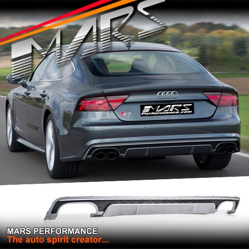 S7 Style Rear Bumper bar Twin Exhaust Outlet Diffuser Bodykit for AUDI A7 S7 4G 2015 - 2018 - Mars Performance