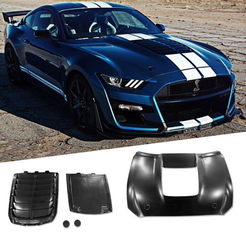 Shelby GT500 Style Aluminium Bonnet Hood BODYKIT with Plastic Vent for Ford Mustang FM 2015 - 2017 - Mars Performance
