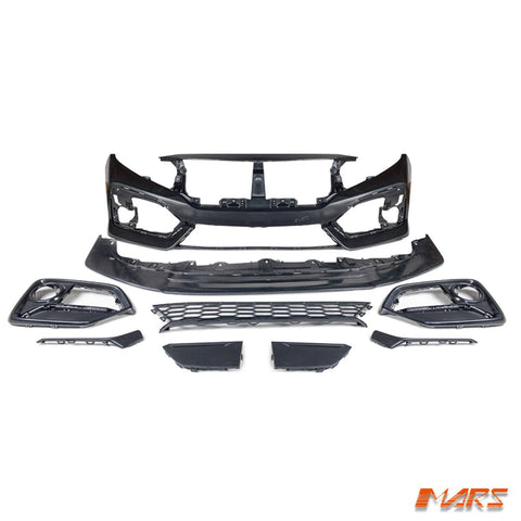 SI RS MK2 Style Front Bumper Bar Bodykit for Honda Civic X Sedan & Hatch 2016 - 2021 - Mars Performance