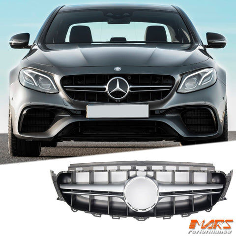 Silver Black AMG E63 - S Style Front Bumper Bar Grille for Mercedes - Benz E - Class 2016 - 2020 Pre Update W213 S213 C238 & E43 E53 AMG - Mars Performance