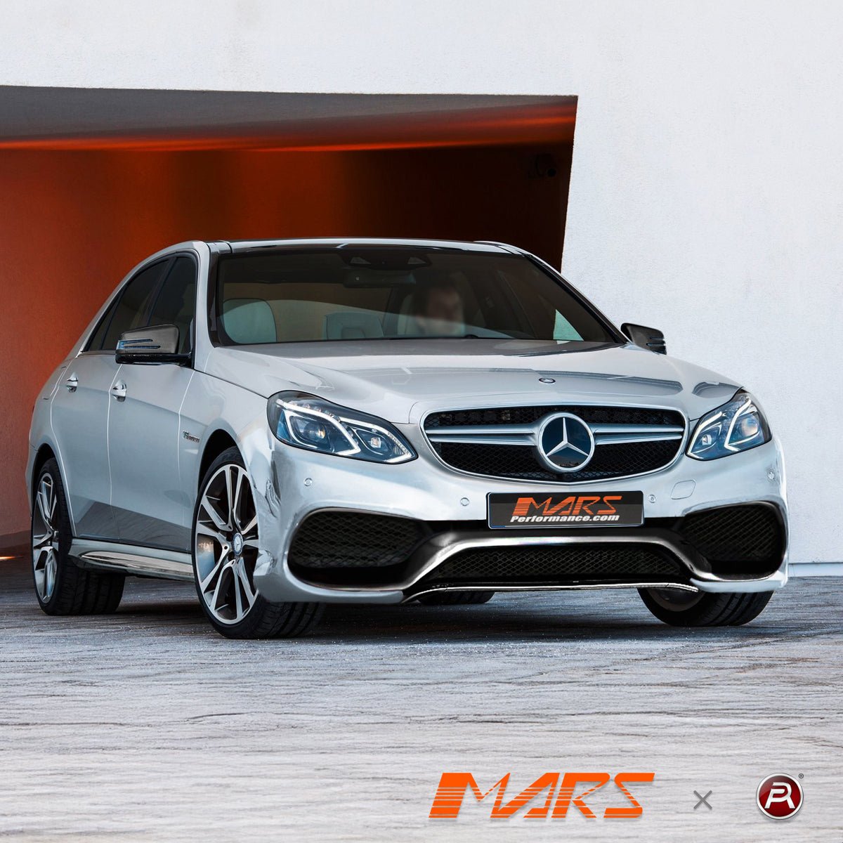 Silver Black AMG E63 Style Front Bumper Bar Grille Grill Bodykit for Mercedes - Benz E - Class W212 2014 - 2016 - Mars Performance