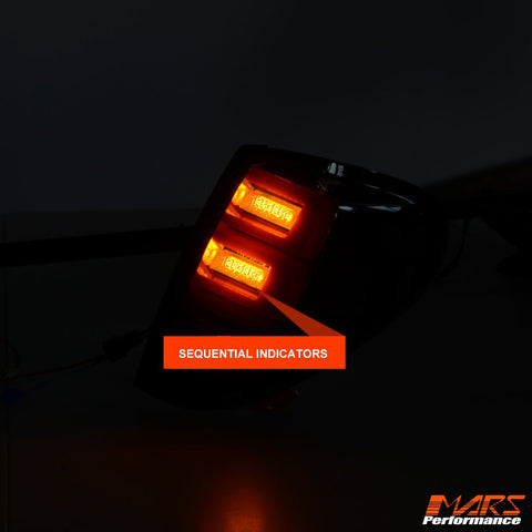 Smoked 3D Stripe Bar Full LED Tail Lights for Mitsubishi Triton UTE ML MN 2006 - 2015 - Mars Performance