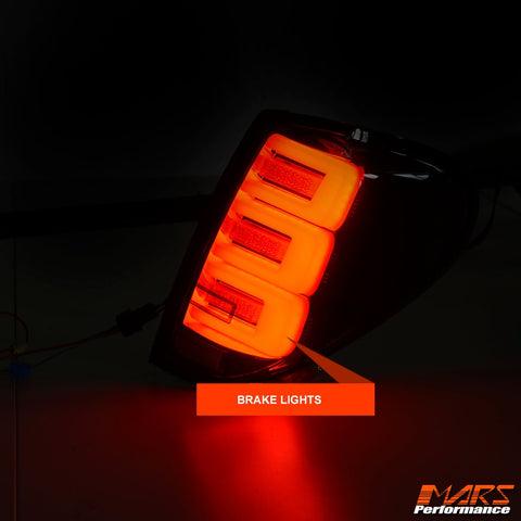 Smoked 3D Stripe Bar Full LED Tail Lights for Mitsubishi Triton UTE ML MN 2006 - 2015 - Mars Performance
