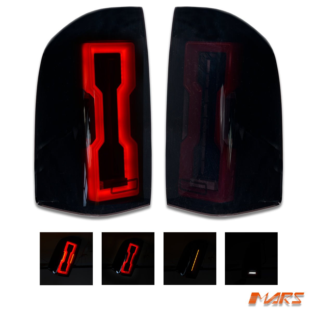 Smoked 3D Stripe Bar Full LED Tail Lights with Sequential Indicator for Ford Ranger PJ PK 2006 - 2011 - Mars Performance