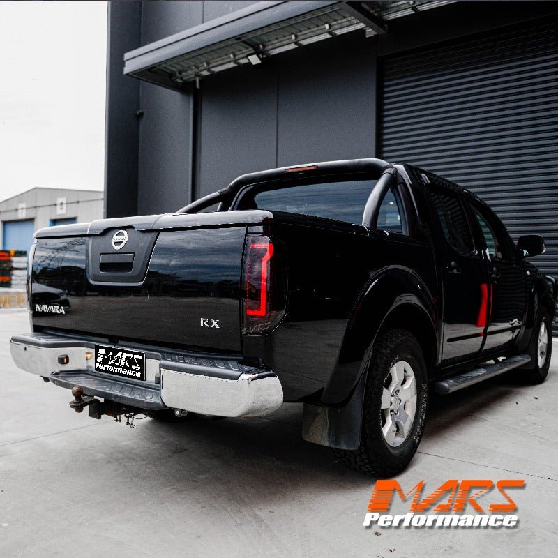 Smoked 3D Stripe Bar Full LED Tail Lights with Sequential Indicator for Nissan Navara & Frontier D40 2005 - 2014 - Mars Performance