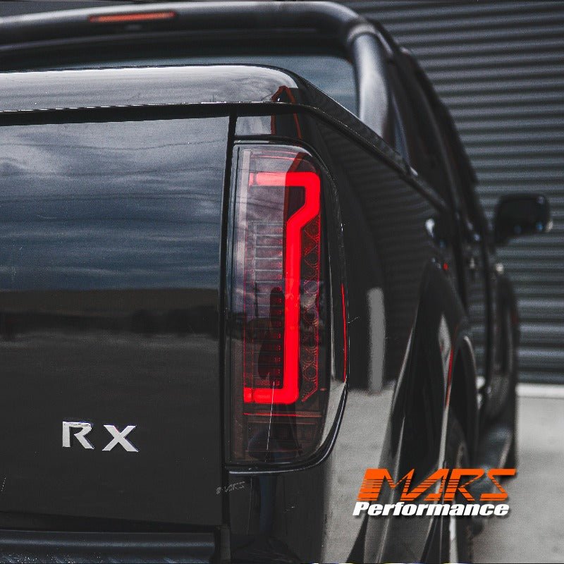 Smoked 3D Stripe Bar Full LED Tail Lights with Sequential Indicator for Nissan Navara & Frontier D40 2005 - 2014 - Mars Performance