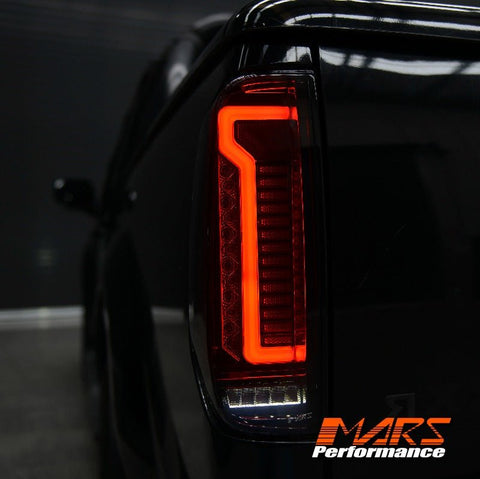 Smoked 3D Stripe Bar Full LED Tail Lights with Sequential Indicator for Nissan Navara & Frontier D40 2005 - 2014 - Mars Performance