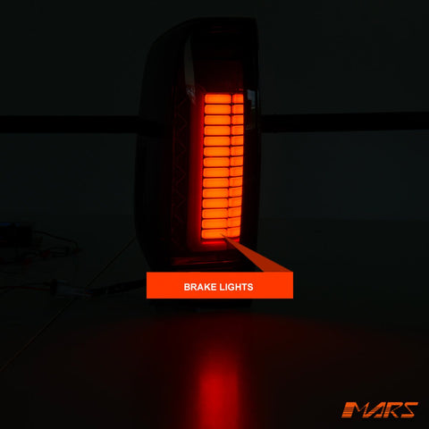 Smoked 3D Stripe Bar Full LED Tail Lights with Sequential Indicator for Nissan Navara & Frontier D40 2005 - 2014 - Mars Performance