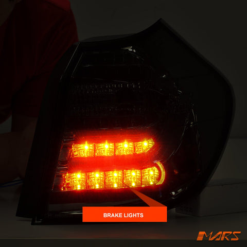Smoked Black 3D LED Tail lights for BMW 1 Series E81 E87 Hatch - Mars Performance