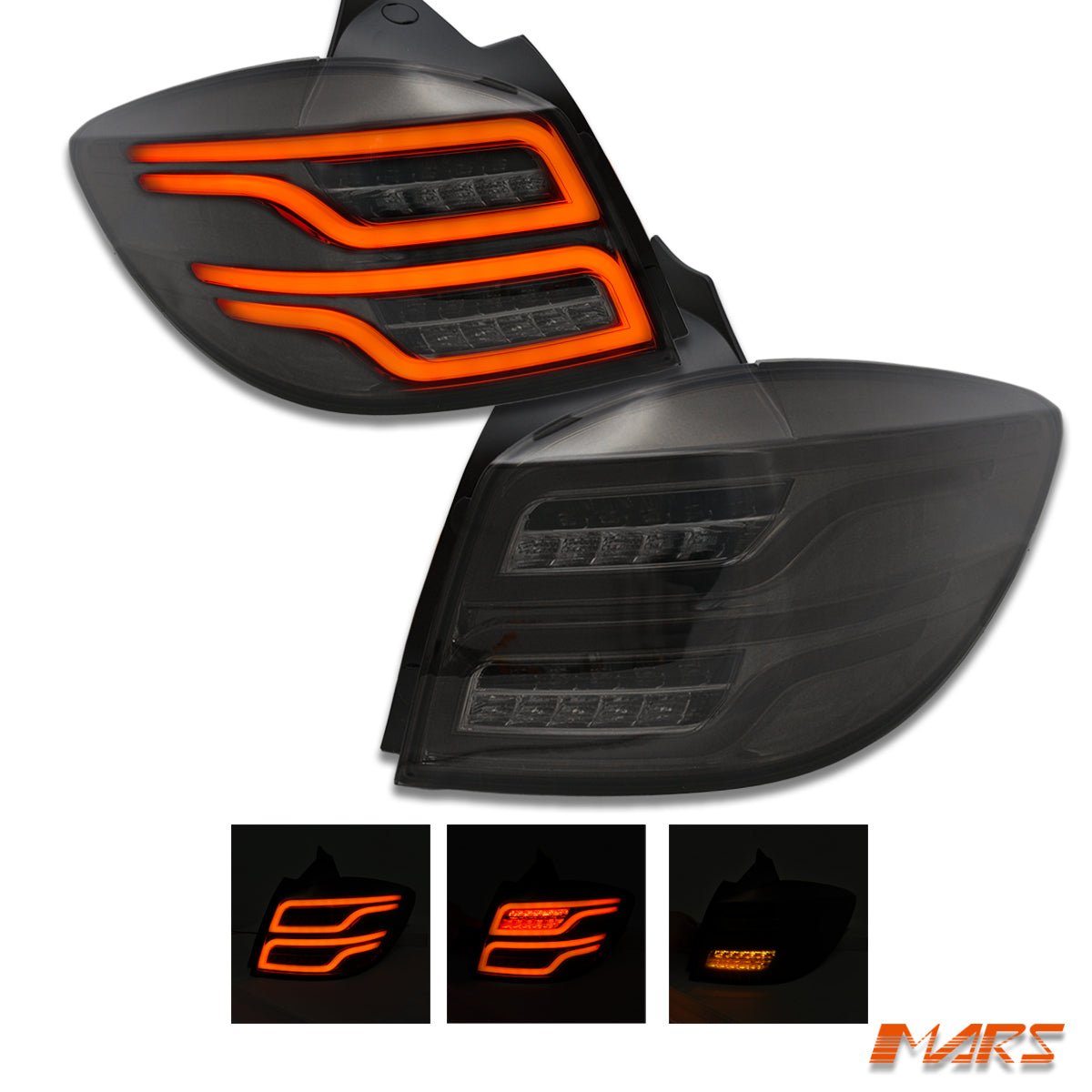 Smoked Black 3D Stripe & Full LED Tail Lights for Holden Cruze Hatch 2011 - 2016 - Mars Performance