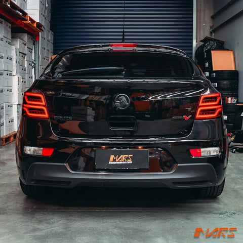 Smoked Black 3D Stripe & Full LED Tail Lights for Holden Cruze Hatch 2011 - 2016 - Mars Performance