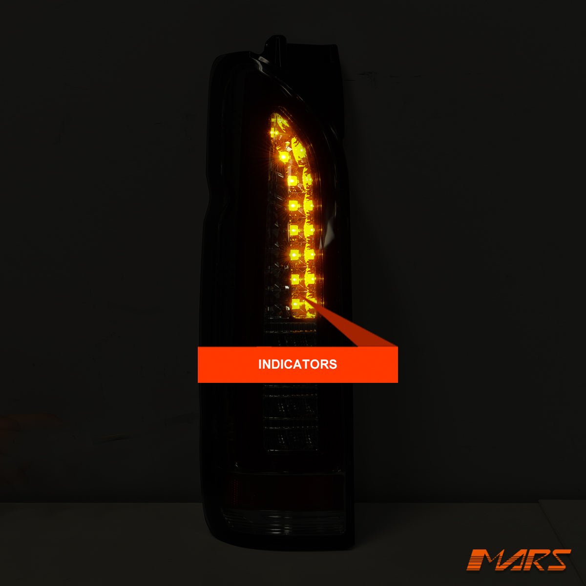Smoked Black 3D Stripe Full LED Tail lights for Toyota Hiace VAN 2005 - 2018 - Mars Performance
