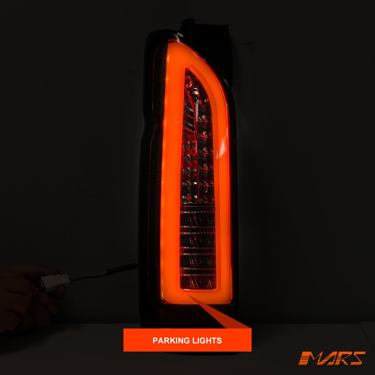 Smoked Black 3D Stripe Full LED Tail lights for Toyota Hiace VAN 2005 - 2018 - Mars Performance