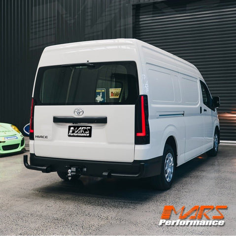 Smoked Black 3D Stripe Full LED Tail lights with Sequential Indicator for Toyota Hiace VAN 2020 - 2025 - Mars Performance
