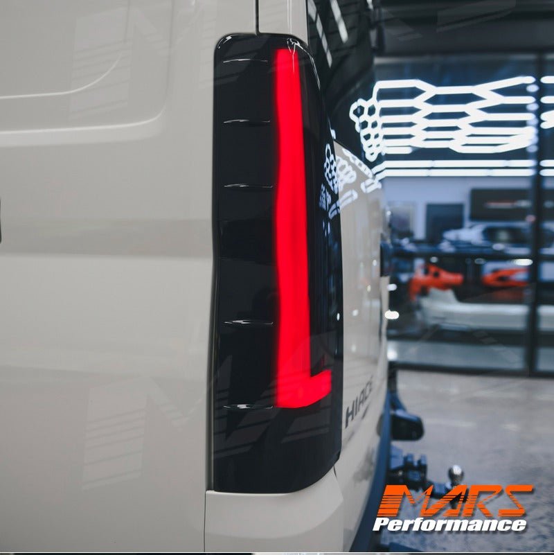 Smoked Black 3D Stripe Full LED Tail lights with Sequential Indicator for Toyota Hiace VAN 2020 - 2025 - Mars Performance