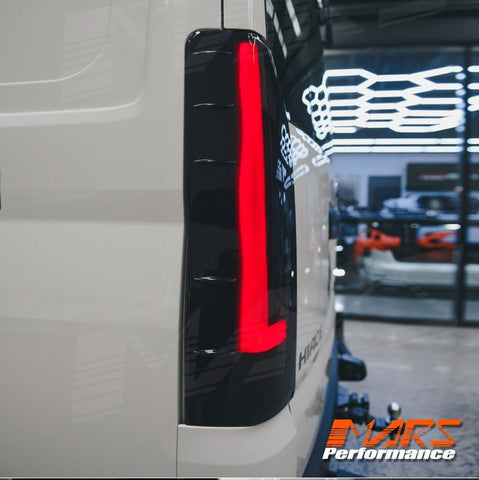 Smoked Black 3D Stripe Full LED Tail lights with Sequential Indicator for Toyota Hiace VAN 2020 - 2025 - Mars Performance
