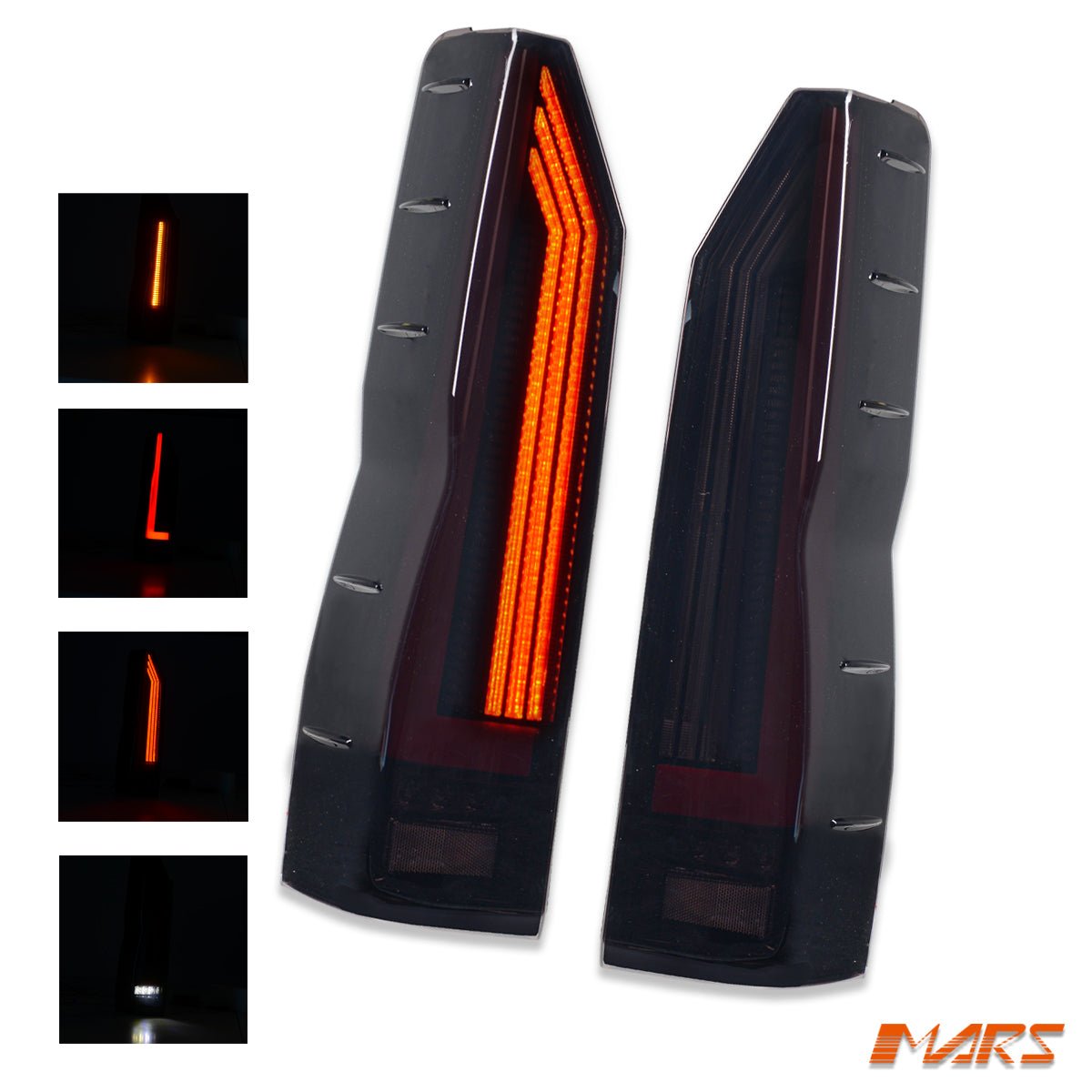 Smoked Black 3D Stripe Full LED Tail lights with Sequential Indicator for Toyota Hiace VAN 2020 - 2025 - Mars Performance