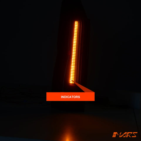 Smoked Black 3D Stripe Full LED Tail lights with Sequential Indicator for Toyota Hiace VAN 2020 - 2025 - Mars Performance