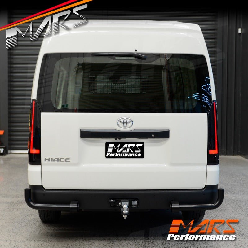 Smoked Black 3D Stripe Full LED Tail lights with Sequential Indicator for Toyota Hiace VAN 2020 - 2025 - Mars Performance