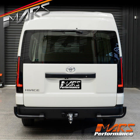 Smoked Black 3D Stripe Full LED Tail lights with Sequential Indicator for Toyota Hiace VAN 2020 - 2025 - Mars Performance