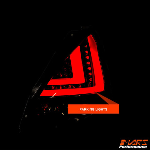 Smoked Black 3D Stripe LED Tail Lights for Ford Fiesta WT 2009 - 2014 Hatch Back - Mars Performance