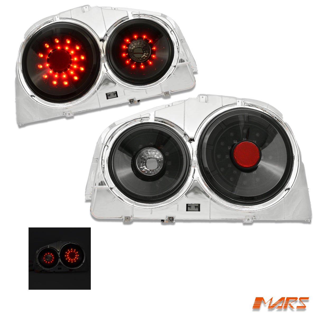 Smoked Black LED Tail Lights for Nissan R34 Skyline Coupe GTS - T GT - R GT - T RB25DET - Mars Performance