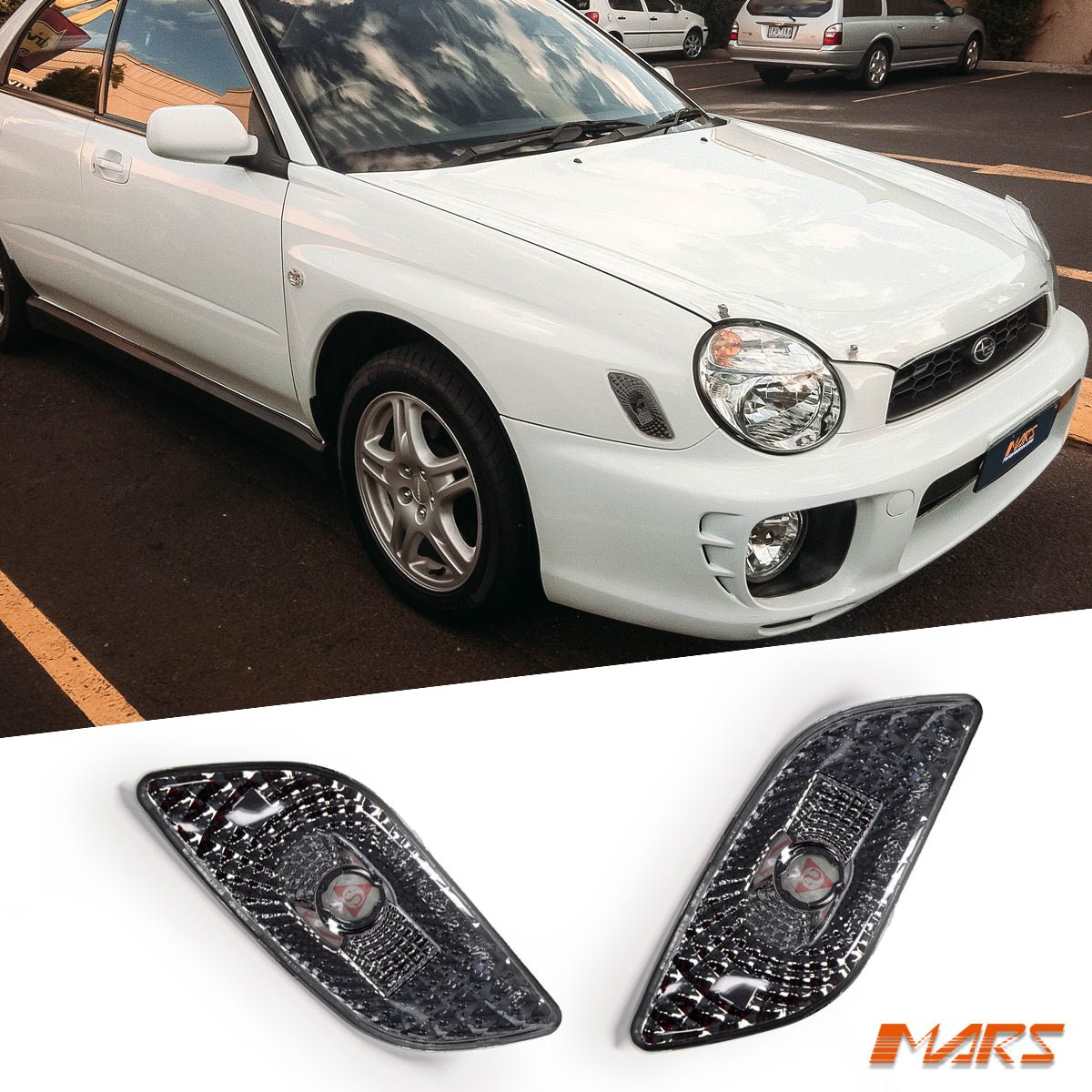 Smoked Fender Side Reflector Marker Indicator Lights for Subaru Impreza & WRX STI 2001 - 2003 - Mars Performance