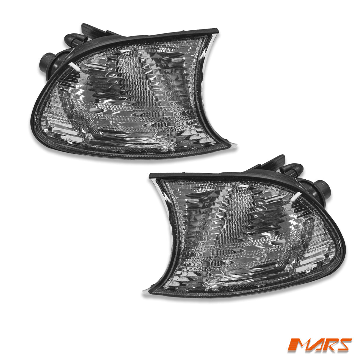 Smoked Front Corner turn signal indicator lights for BMW E46 99 - 02 Pre LCI Coupe & Convertible & M3 - Mars Performance