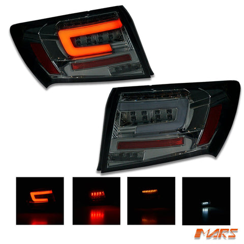 Smoked Full LED 3D Stripe Bar Tail lights with Sequential Indicators for Subaru Impreza Sedan 2007 - 2013 & WRX / STI - Mars Performance