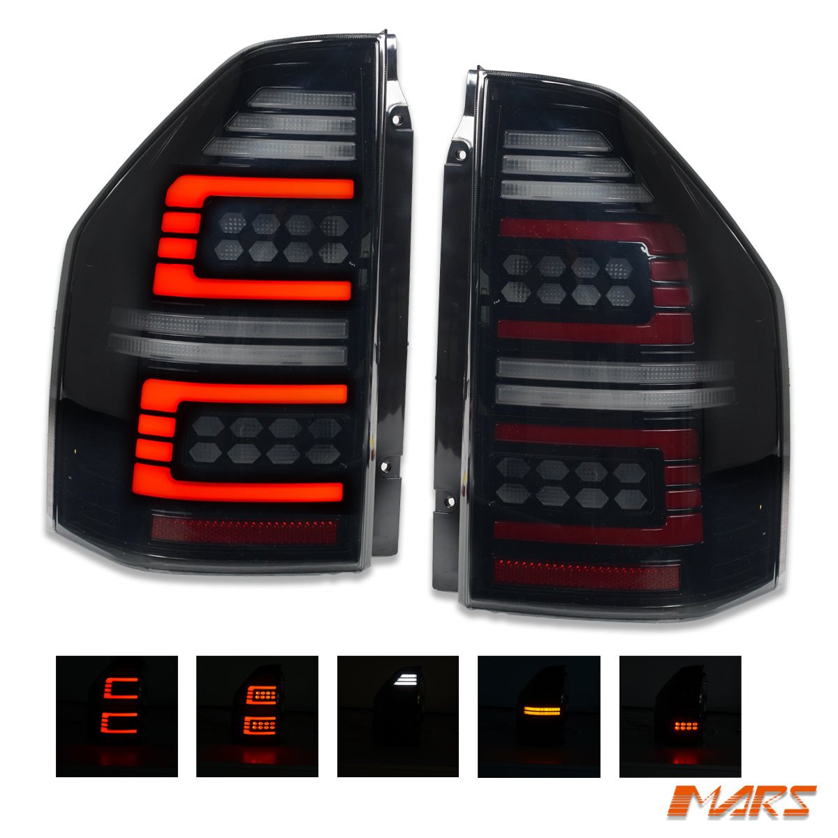 Smoked Full LED Tail lights with Sequential Indicator for Mitsubishi Pajero NM NP 2000 - 2006 - Mars Performance